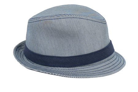 Blue hat isolated on white backgroundの写真素材