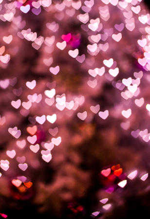 Valentine's day background with hearts.Bokeh heartsの写真素材