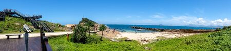Taipei, Taiwan- July 19, 2018 -Natural landscape in Yehliu Geopark, New Taipei City, Taiwan. The unique geological formations eroded by the sea.のeditorial素材
