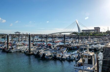Lover's Bridge, Tamsui Fisherman's Wharf is  a one of most famous scenic and beautiful sunset spot in Tamsui District, New Taipei City, Taiwan.のeditorial素材