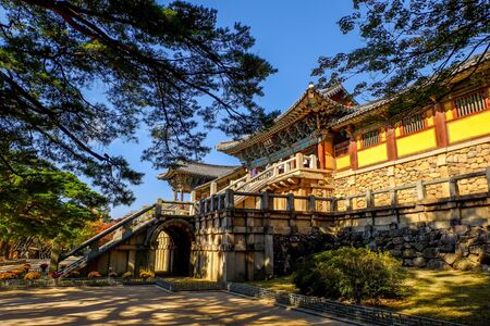 Gyeongju, South Korea -November 1, 2017 People visit Bulguksa Temple world heritage on autumn day , One of the most famous Buddhist temples in  South ,Korea.のeditorial素材