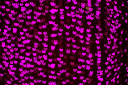 Purple heart bokeh background photo, Love Valentine day conceptの写真素材