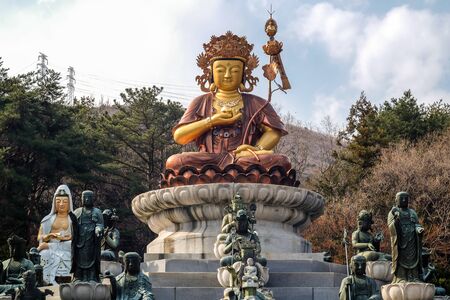 Bhudda statue in Beomeosa temple Busan ,South Korea.の写真素材