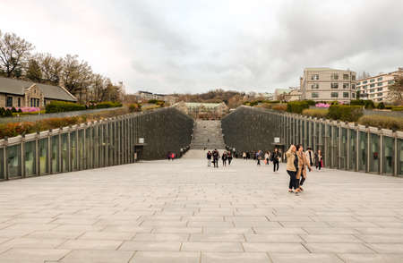 Seoul South,Korea-April 10 ,2019: Ewha Womans University in spring season is a landmark University and popular tourist attraction and currently the world's largest female educational institute. in Seoul.のeditorial素材