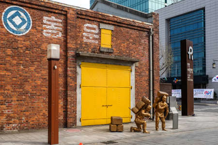 Chinatown, Incheon, South Korea - April 11, 2019: Incheon's Chinatown, the largest Chinatown in South Korea, a Well-known Tourist Attraction with Chinese Shops and Restaurants.のeditorial素材