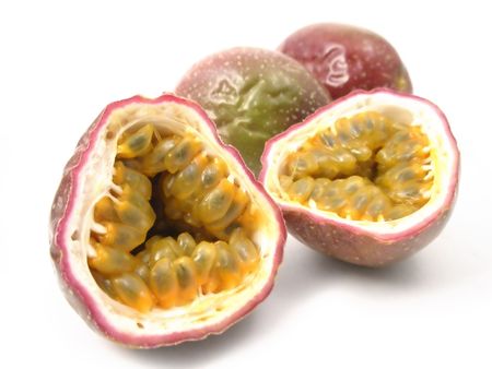 passionfruit on a white background