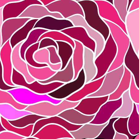 Seamless pattern with floral design made in mosaic style. Vector illustration.のイラスト素材