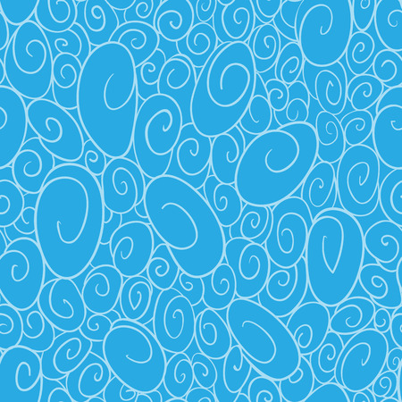 Seamless pattern of swirls in blue colorsのイラスト素材