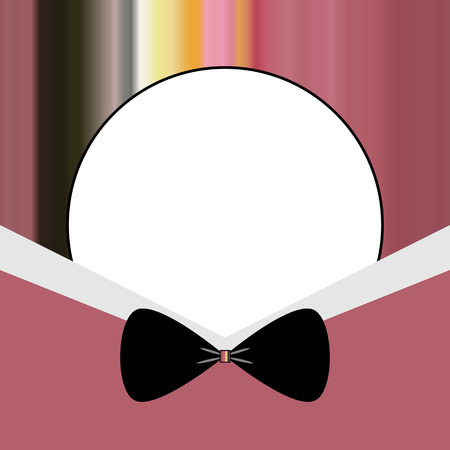 Greeting card Gentleman with labeling field in pinkのイラスト素材