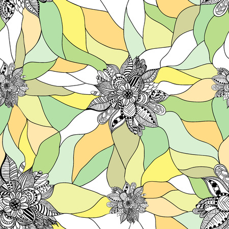 The background is from Doodle elements in a mosaic techniqueのイラスト素材