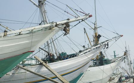 Indonesia, Jakarta: shooners at sunda Kelapaの写真素材