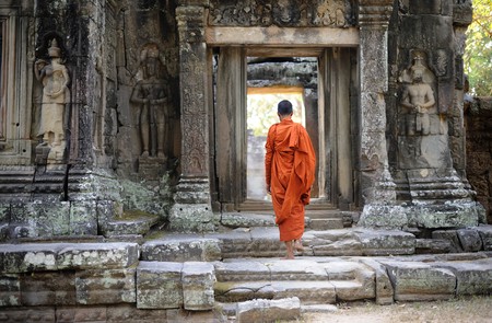 Cambodia Angkor Ta Phrom templeの写真素材