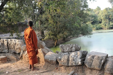 Cambodia Angkor Ta Phrom templeの写真素材