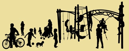 children playing in a parkの写真素材