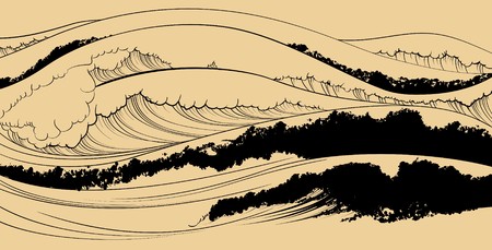 the sea in japanese styleの写真素材