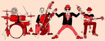 illustration of a Jazz bandのイラスト素材
