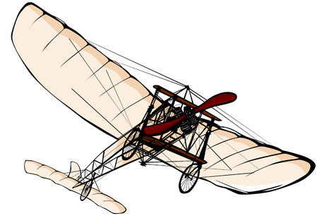 illustration of an old planeのイラスト素材