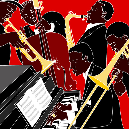 Vector illustration of a jazz bandのイラスト素材
