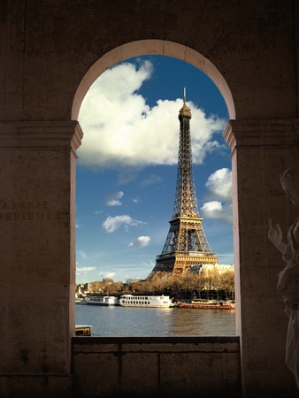 France - Paris - Eiffel tower and Seine river