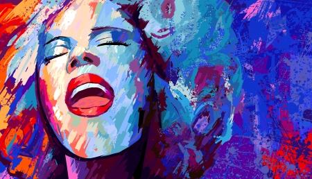 Vector illustration of singer on grunge background のイラスト素材