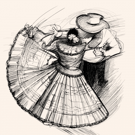 illustration of a latino dance のイラスト素材