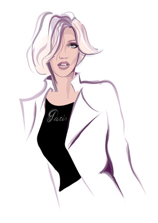 fashion woman model - vector illustrationのイラスト素材