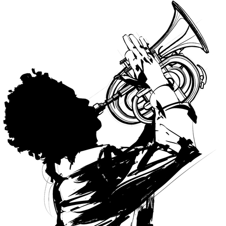 Trumpet player - vector illustrationのイラスト素材
