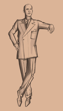 Fashion model man - vector illustrationのイラスト素材