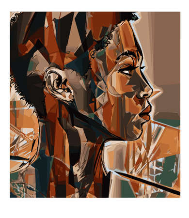 Beautiful young sexy american woman model  - vector illustration (Ideal for printing on fabric or...