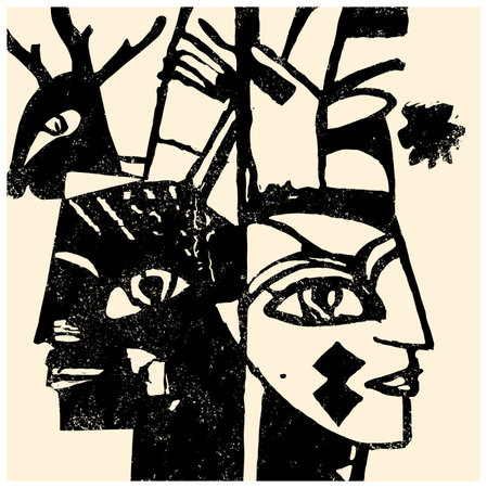 Original abstract digital composition - vector illustration (Ideal for printing on fabric or paper, poster or wallpaper, house decoration)のイラスト素材