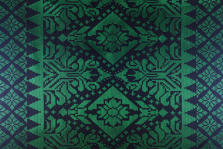 Malaysia Songket Woven Texture Fabric textile originally from Malaysia, Indonesia, Brunei, Indiaの写真素材