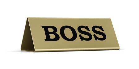 Gold identification plate of the boss positionの写真素材
