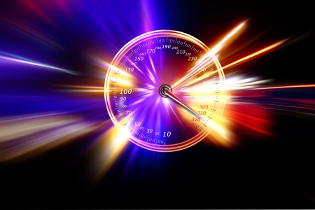 excessive speed on the speedometerの写真素材