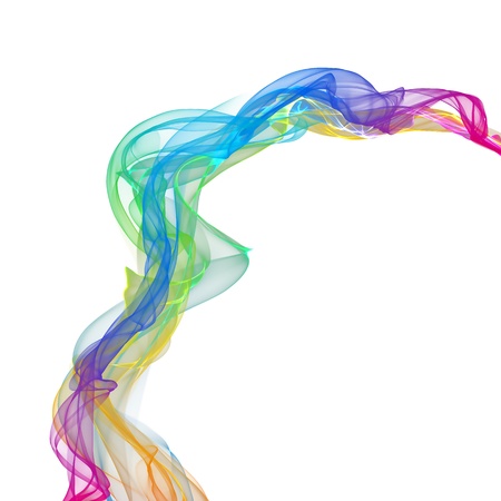 abstract colorful ribbon waves の写真素材