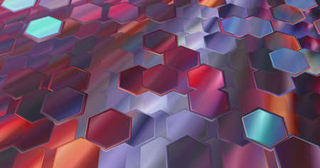 background with retractable hexagonal 3d tiles
