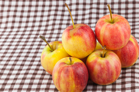 seven apple on tableの写真素材