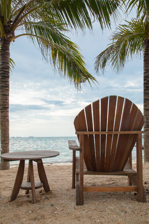 seat on the beachの写真素材