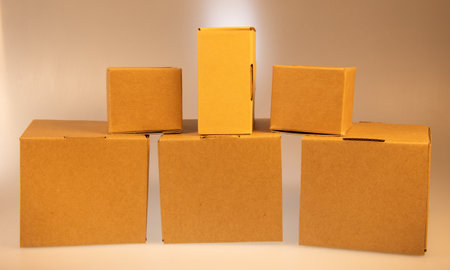 Little brown boxes in various formations on my light table