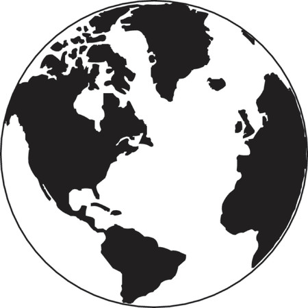 Vector map of the world on the globeのイラスト素材