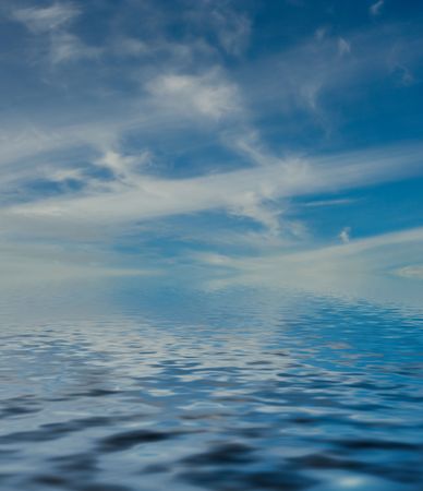 White clouds in the blue skyの写真素材