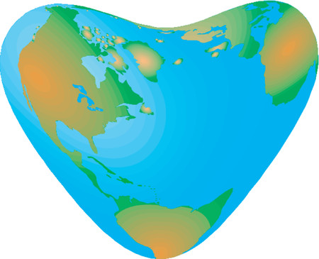 Vector map of the world in the form of heartのイラスト素材
