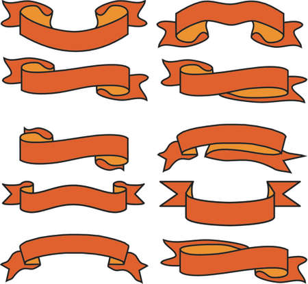 Banner tapes. Vector figureのイラスト素材