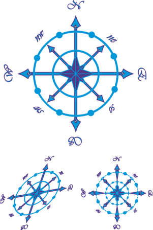 Navigating sea compass. The vector image.のイラスト素材