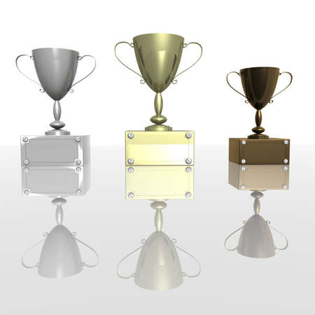 Cups for winners of competitions. the 3D  image.の写真素材