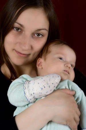 Young mum of the embracing favourite son