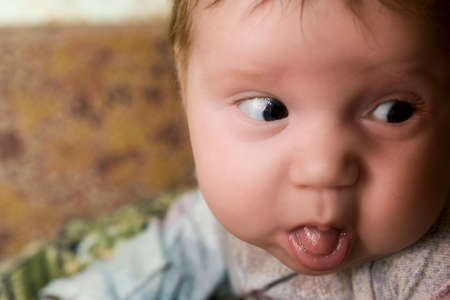 The small child showing languageの写真素材