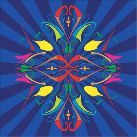 Vector pattern on a blue backgroundのイラスト素材