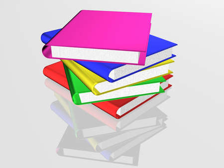 The books combined in a pile. 3D image.の写真素材
