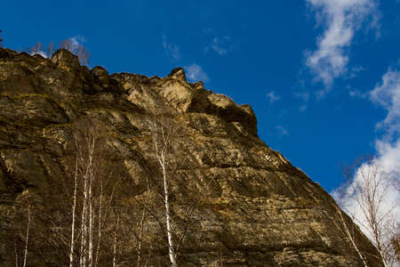 Rocky rock on a background of the skyの写真素材