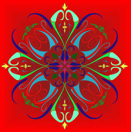 Vector pattern on a red backgroundのイラスト素材